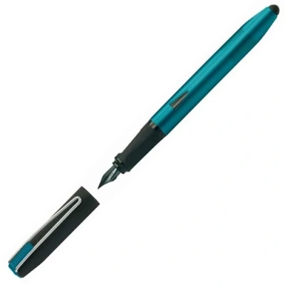 Image de Online Switch Plus Stylo multifonction avec cartouche d&#039;encre combinée et stylet pour tablettes smartphones Bleu pétrole Plume en iridium Pointe F