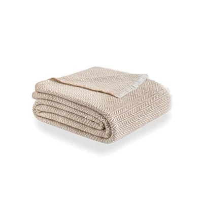 Image de Todocama Couverture en Coton Extra Doux, Quatre Saisons, Couvre lit Multi usages canapé, Plaid pour lit, Foulard (180 x 240 cm, Beige Arena).