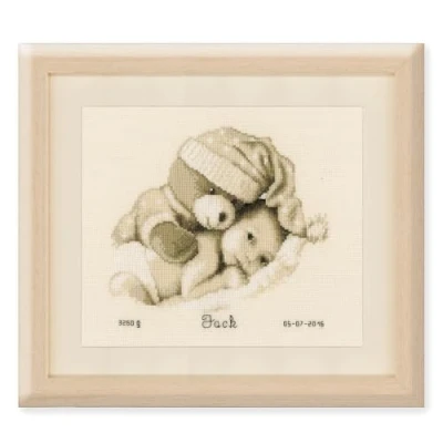 Image de Vervaco Kit au Point compté Bébé avec Nounours, Écru