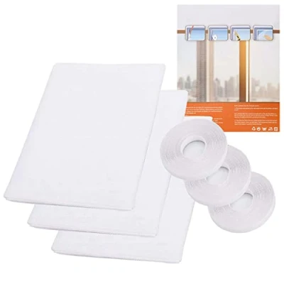 Image de Mise à Jour moustiquaires moustiquaire (3 Paquets), Phogary Insecte Mesh fenêtre, 1.3 m x 1.5 m, Bug Bee Mosquito Protector avec 3 Rouleaux Ruban adhésif Autocollant 10mm Large Blanc