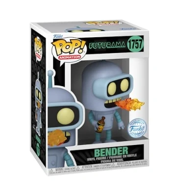 Image de Funko Pop! TV: Futurama Bender 1 Chance sur 6 D&#039;avoir Une Variante Rare Chase Brille dans Le Noir Figurine en Vinyle à Collectionner Idée de Cadeau Produits Officiels TV Fans