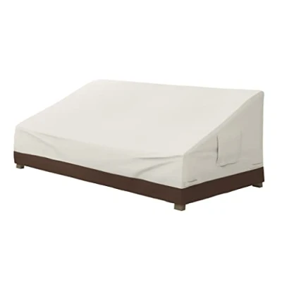 Image de Amazon Basics Housse de protection pour canapé 3 Posti Lounge à assise profonde, Beige+brun Clair
