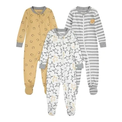 Image de Huggies Little Hugs Garçon Snug Sleep Coveralls (3 Pack) Ensemble De Pijama, Gris/Ocre/Blanc Casse, 3 Ans EU