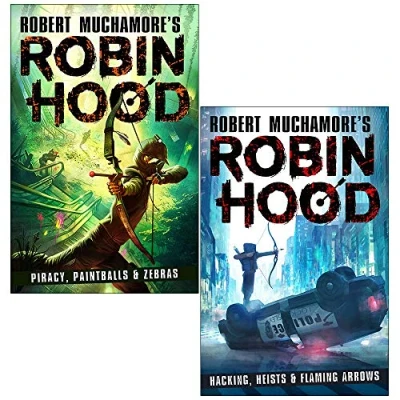 Image de Robin Hood Series 2 Books Collection Set By Robert Muchamore (Piracy Paintballs &amp; Zebras, Hacking Heists Flaming Arrows)