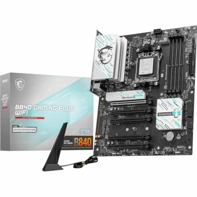 Image de MSI B840 Gaming Plus WiFi Carte mère ATX pour processeurs AMD Ryzen 9000/8000 / 7000, AM5 DDR5 Memory Boost (8000+ MT/s OC), PCIe 4.0 x16, M.2 Gen4, Wi FI 7, 2.5G LAN