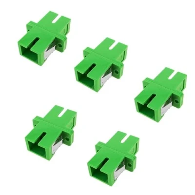 Image de Elfcam® Adaptateur/Coupleur pour Fibres optiques SC/APC Monomode Simplex, Lot de 5