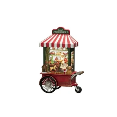 Image de Konstsmide Lanterne Boule à Neige LED Père Noël dans Son Atelier/intérieur, minuterie de 5 Heures/Fonctionne avec Piles, Rouge, 3 x AA 1,5 V
