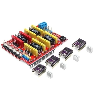 Image de TECNOULAB 1 pièce Carte d&#039;extension CNC Shield V3 + 4 de Pilote Moteur Pas à DRV8825 pour imprimante 3D