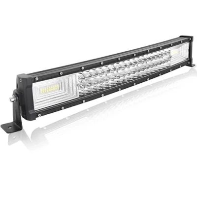 Image de AUXTINGS 56cm(22 inch) 270W Courbe Triple rangée 7d Barre Lumineuse LED de Travail Spot inondation Combo Faisceau DC 12V 24V 6000K Offroad Véhicules 4x4 ATV Utvs