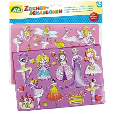 Image de SIMM Spielwaren Ensemble Elfes, 2 gabarits avec Motifs et modèles de Couleurs pour Princesses fées Contes, 26 x 19 cm, Enfants à partir 3 Ans, 65766, Mehrfarbig