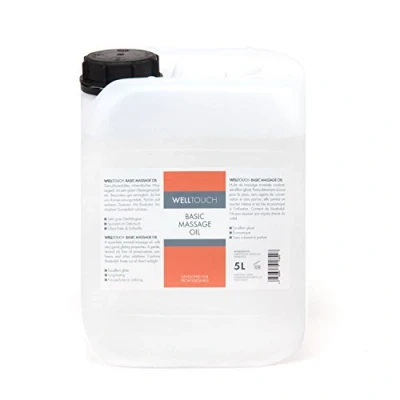 Image de WellTouch huile de massage Basic douce pour la peau, minérale sans agents conservation et parfum, excellent glissé (5 litres)