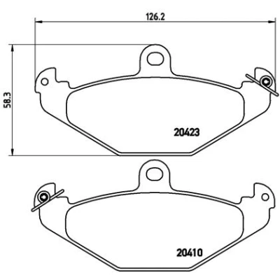 Image de BREMBO P 59 026 Jeu de plaquettes frein contact signal d&#039;usure exclu sans accessoires LOTUS: Exige, Elise S1, S2, OPEL: Speedster