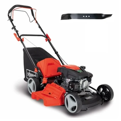 Image de Scheppach Tondeuse à gazon thermique MS161 46 Autotractée Moteur 4T de 150cm3 Largeur coupe 46cm Transmission pro Panier 55L Ejection Latérale &amp; Fonction Mulching Lame supp. incluse
