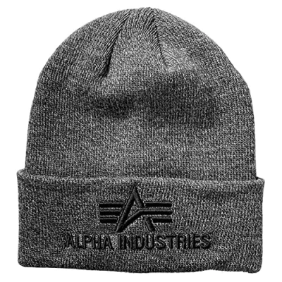 Image de Alpha Industries Bonnet, Taille: One Size, Charcoal heather