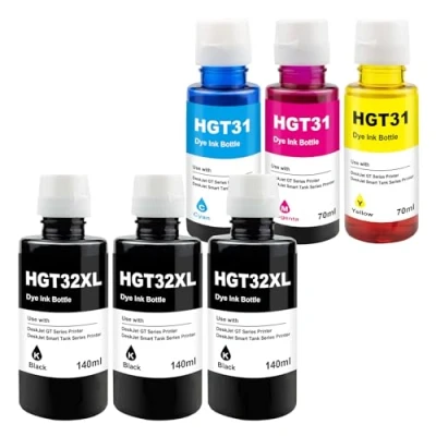 Image de Yongairuink 31 32XL Encre Compatible avec 32 XL pour HPQ Smart Tank 555 315 319 455 515 516 530 558 559 570 655 670 790 5105 7005 7006 7305 7306 7605 415 419 Imprimante Multipack (3BK/C/M/Y)