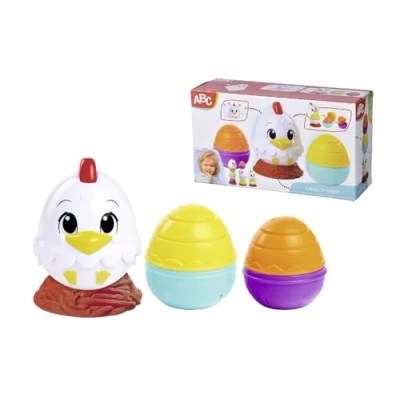 Image de Simba ABC 104010184 Poulet empilable, Roly Poly avec œufs à empiler, emboîter, matriochka, nid pour Tenue, 11 cm, partir de 12 Mois