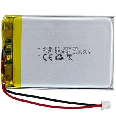 Image de DC 3.7v 550mah 303450 Batterie Lithium polymère Rechargeable pour l&#039;électronique Maison 3.7 5v avec intégrée 2 Fils et lumière LED