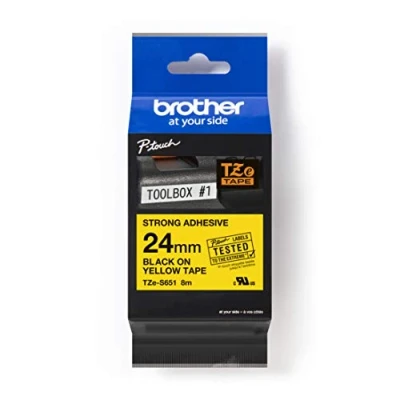 Image de Brother TZe S651 (24 mm) Noir sur jaune Ruban
