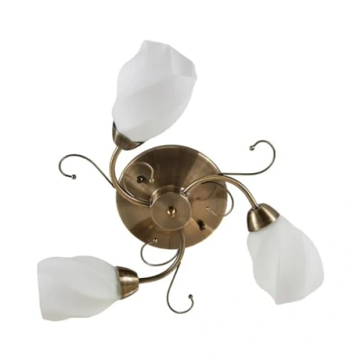 Image de Lindby Plafonnier Amedea à intensité variable (Antique, Classic) en Bronze Verre e. a. pour Salon &amp; Salle manger (à 3 lampes, E14), Luminaire Plafonnier, Lampe Plafond, Eclerage Plafond