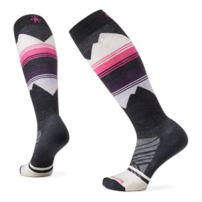 Image de Smartwool Women&#039;s Ski Targeted Cushion Pattern OTC Socks, Chaussettes à motif coussin ciblé pour femmes Femme, Charcoal,
