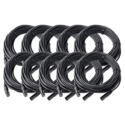 Image de Pronomic Stage XFXM 20 Câble Micro XLR 20m noir Lot de 10.