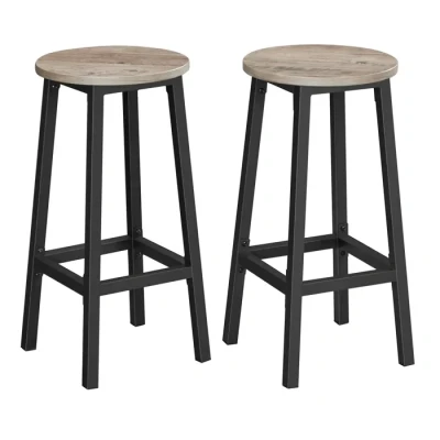 Image de VASAGLE Tabouret de Bar, Lot 4, Chaise Cuisine, Siège Haut, Cadre en Métal, Montage Facile, avec Repose Pieds, pour Salon, Salle à Manger, Grège et Noir Classique LBC232B02