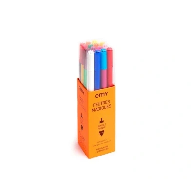 Image de Feutres magiques Non spécifié 14 couleurs éclatantes 2 effaceurs inclus Double pointe Mixte