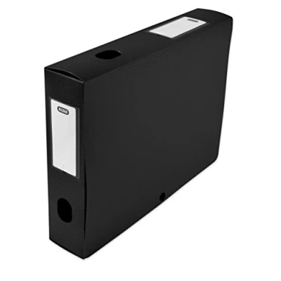 Image de Elba 400094607 Boîte de classement à monter dos 60 mm polypropylène opaque 24 x 32 cm Noir