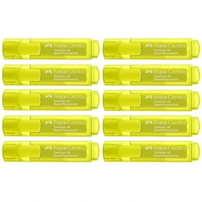 Image de FABER CASTELL 154607 Surligneur jaune, 10 crayons marqueurs, largeur de trait 1 5 mm, Neon Marker