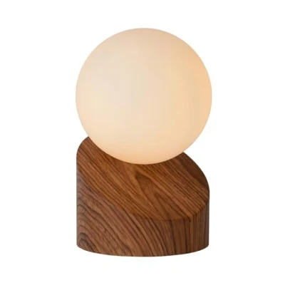 Image de Lucide 45561/01/70 Lampe de Table Métal 5 W Bois/Opalin