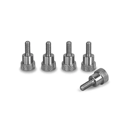 Image de PrecisionGeek Vis moletées M4 x 10 mm avec épaulement, boulons de poignée en acier inoxydable, longueur Totla 20 Ensemble 5 pièces