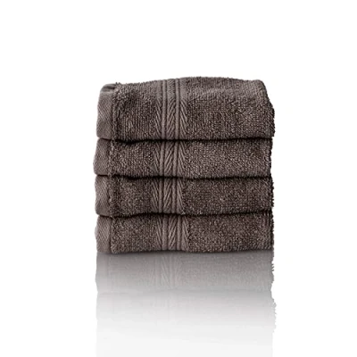 Image de ALCLEAR Lot de Serviettes éponge qualité supérieure, Gamme Disponible en 6 Coloris et 5 Tailles, : Anthracite, 4 Bain 30 x 50 cm, Oeko Tex Standard 100