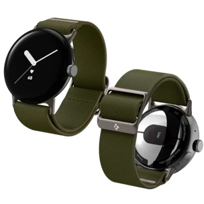 Image de Spigen Lite Fit Bracelet de Remplacement Compatible avec Google Pixel Watch 3 41mm / 2/1 (2024/2023/2022) Kaki