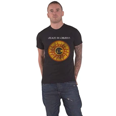 Image de Alice In Chains T shirt Circle Sun Vintage Noir, Noir , L