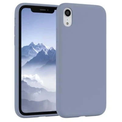 Image de Eazy Case Coque en Silicone Premium pour téléphone Portable Compatible avec iPhone XR, slimcover Protection Appareil Photo et Doublure intérieure, étui, Bleu Acier
