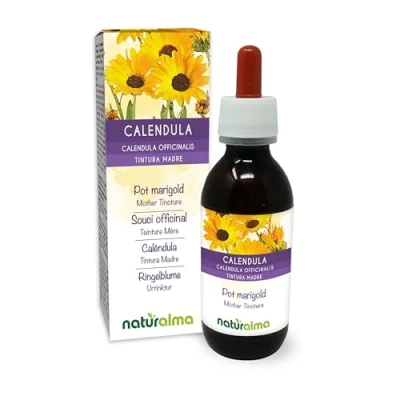 Image de Souci officinal (Calendula officinalis) capitules (fleurs) Teinture Mère sans alcool Naturalma Extrait liquide gouttes 120 ml Complément alimentaire Végétalien ou végan