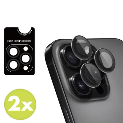 Image de Protection d&#039;objectif IMOSHION Lot de 2 Compatible iPhone 16 Pro/Pro Max Verre trempé Noir