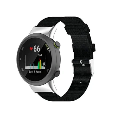 Image de Yikamosi Compatible avec Garmin Forerunner 45 Bracelets,libération Rapide Nylon de première qualité Fermoir en acier inoxydable Remplacement Bracelet pour 45/Forerunner 45S/Swim 2,Noir