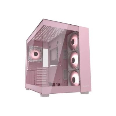 Image de BOITIER PC Gaming FV150RGB Mini ITX, Micro ATX et Double Chambre Compatible GPU 400 mm ARGB Refroidissement avancé Jusqu’à Neuf Ventilateurs (Rose)