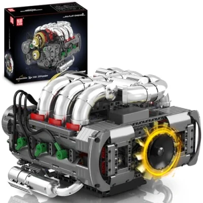 Image de MOULD KING 10181 Kit de construction moteur boxer technique 6 cylindres plat Blocs serrage Modèle Comprend et boîte à piles comme jouet/cadeau/objets