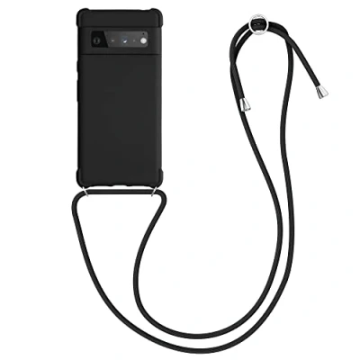 Image de kwmobile Coque Collier Compatible avec Google Pixel 6 Pro Housse en Silicone Noir