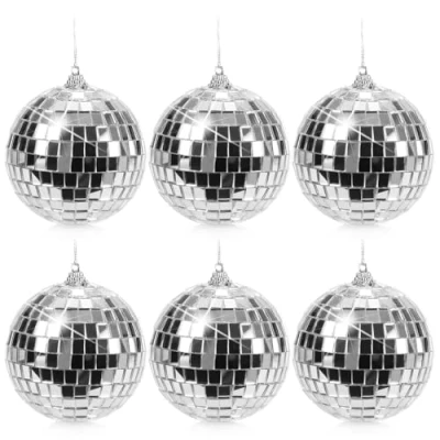 Image de com four® 6X Boule de discothèque Miroir à Suspendre pour la fête Disco Ø 8 cm (Ø 8cm)