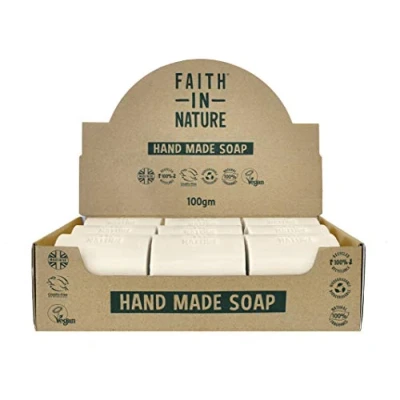 Image de Faith in Nature Naturel Savon Main Arbre à Thé, Revitalisant, Vegan et Respectueux des Animaux, Sans Paraben SLS, 18 x 100g