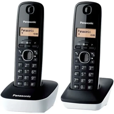 Image de Panasonic KX TG1612 Téléphone DECT Identification de l&#039;appelant Noir, Blanc Neuf