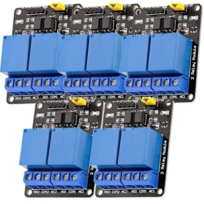 Image de AZDelivery 5 x 2 canaux Module Relais 5V avec optocoupleur Low Level Trigger Compatible Arduino et Raspberry Pi incluant Un Ebook!