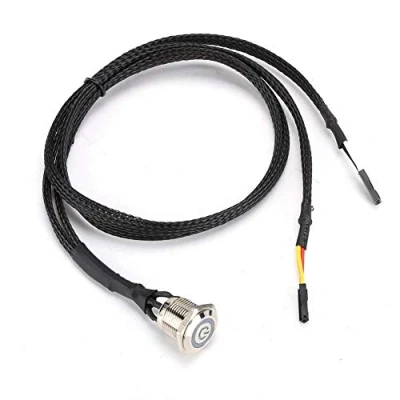 Image de ASHATA câble de Bouton d&#039;alimentation l&#039;ordinateur, kit Fil du commutateur réinitialisation l&#039;alimentation PC à Assembler pour Ordinateur(Bleu)