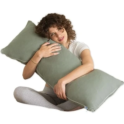 Image de Pharmedoc Oreiller de corps en mousse à mémoire forme Oreillers grossesse pour dormir positionnement latéral déchiquetée Indispensables