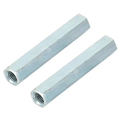 Image de Longue Tige écrou 2pcs Accouplement écrous Hexagonaux Douille en Acier au Carbone Noix Standoff M8 * 66 Fixations Filetées
