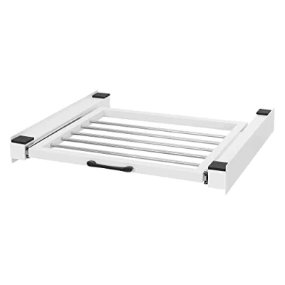 Image de ML Design Kit de Superposition Universel avec Séchoir à linge, en Acier, 60,5x54,5 cm, Blanc, Cadre Liaison pour Lave linge/Sèche Intermédiaire Extensible, Colonne Amovible Sèche linge