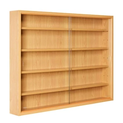 Image de Inter Link Vitrine Murale pour Objets de Collection Armoire rangement avec 4 étagères 5 Compartiments Miniatures MDF Décor Hêtre (80x60x9.5 cm) Acquario